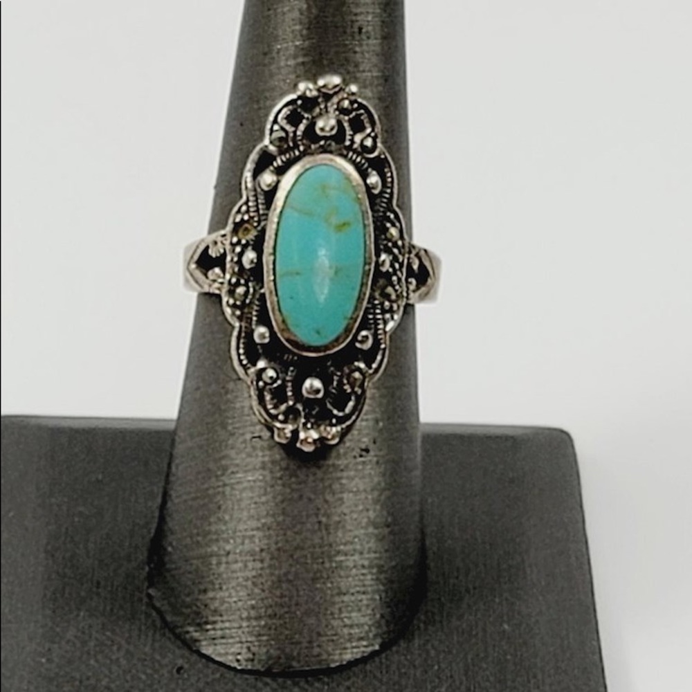 Turquoise silver ring - Picture 5 of 6